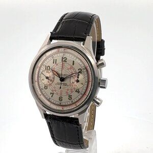 Vintage 36.5mm Lockwood Men's Clamshell Chronograph Wristwatch Venus 178 Steel